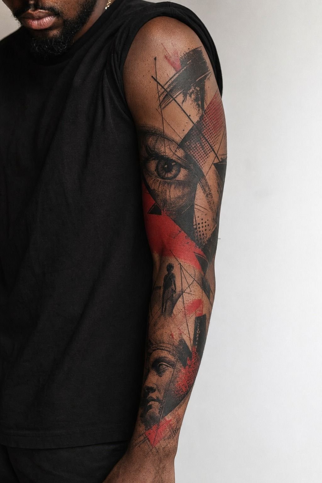 Plan a Trash Polka Sleeve With Open Skin Breaks