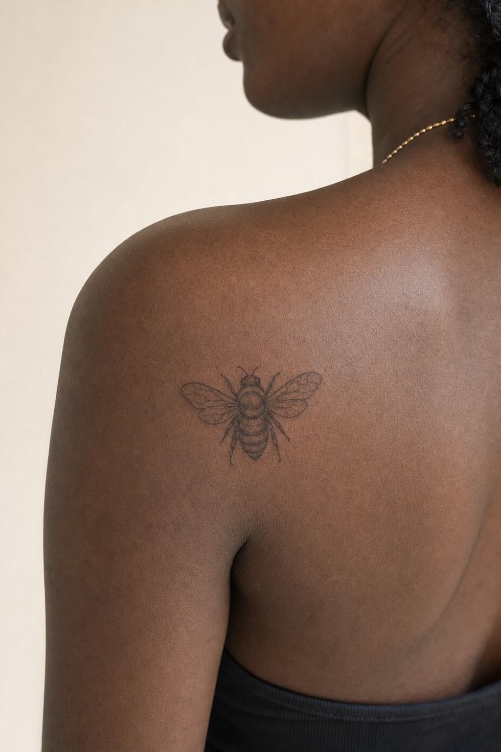 Plan A Shoulder Honeybee Tattoo With Soft Wings
