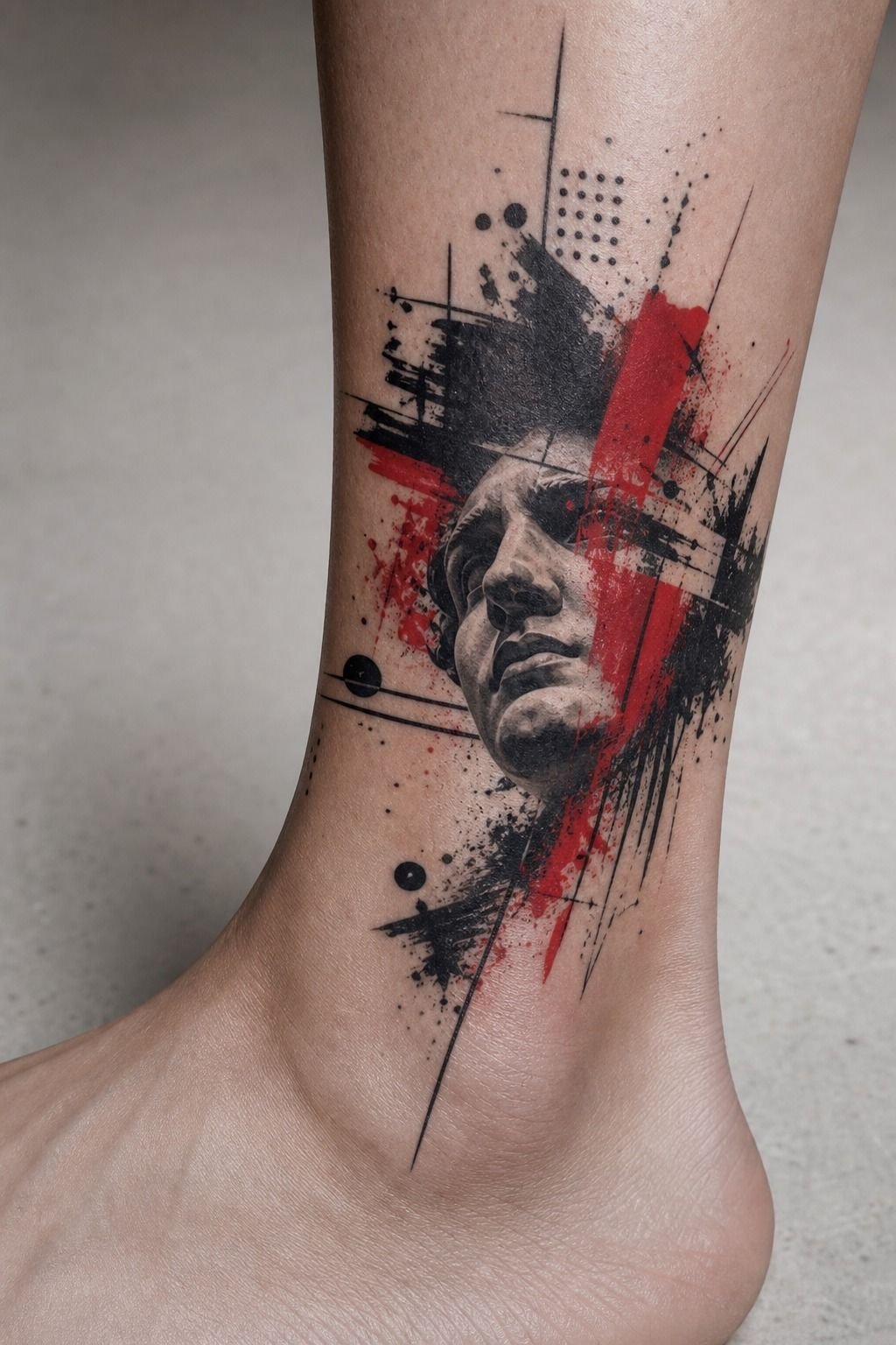 Mix Realism and Typography in Trash Polka Tattoo