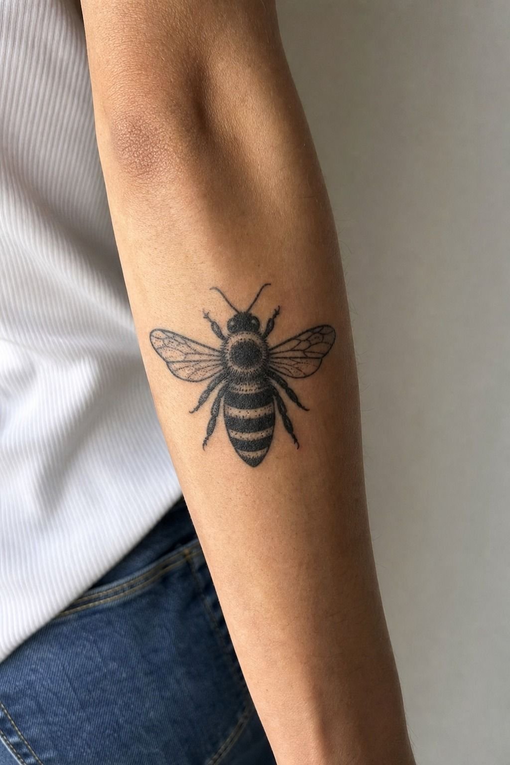 Use Blackwork For A Bold Honeybee Tattoo
