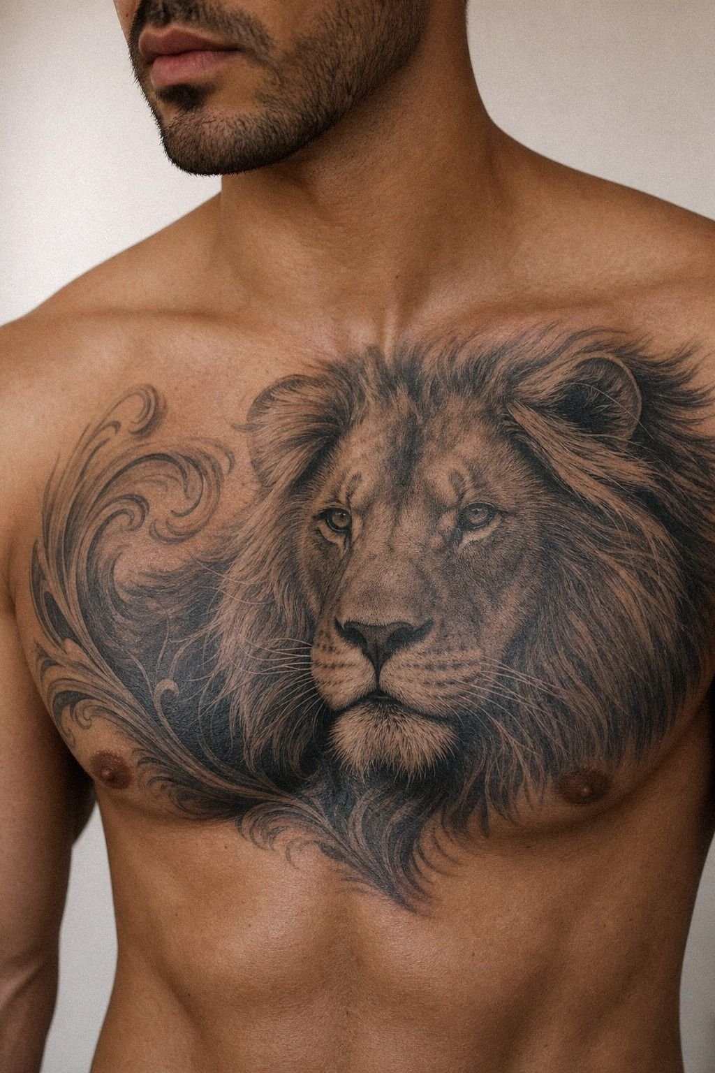 Build a Realistic Lion Chest Piece Around Width