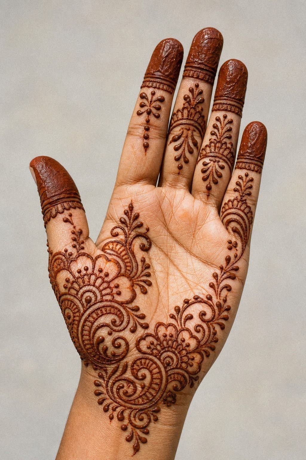 Clean Henna Fingertip Cap Design