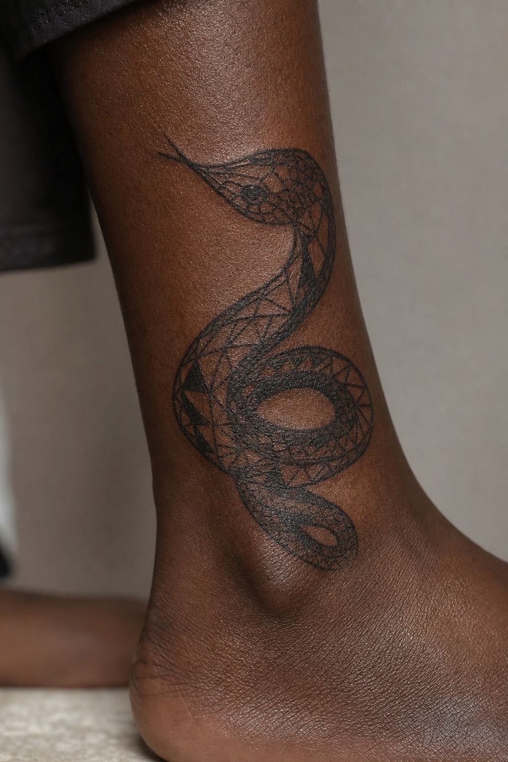 Let Scale Geometry Move Through a Snake Tattoo