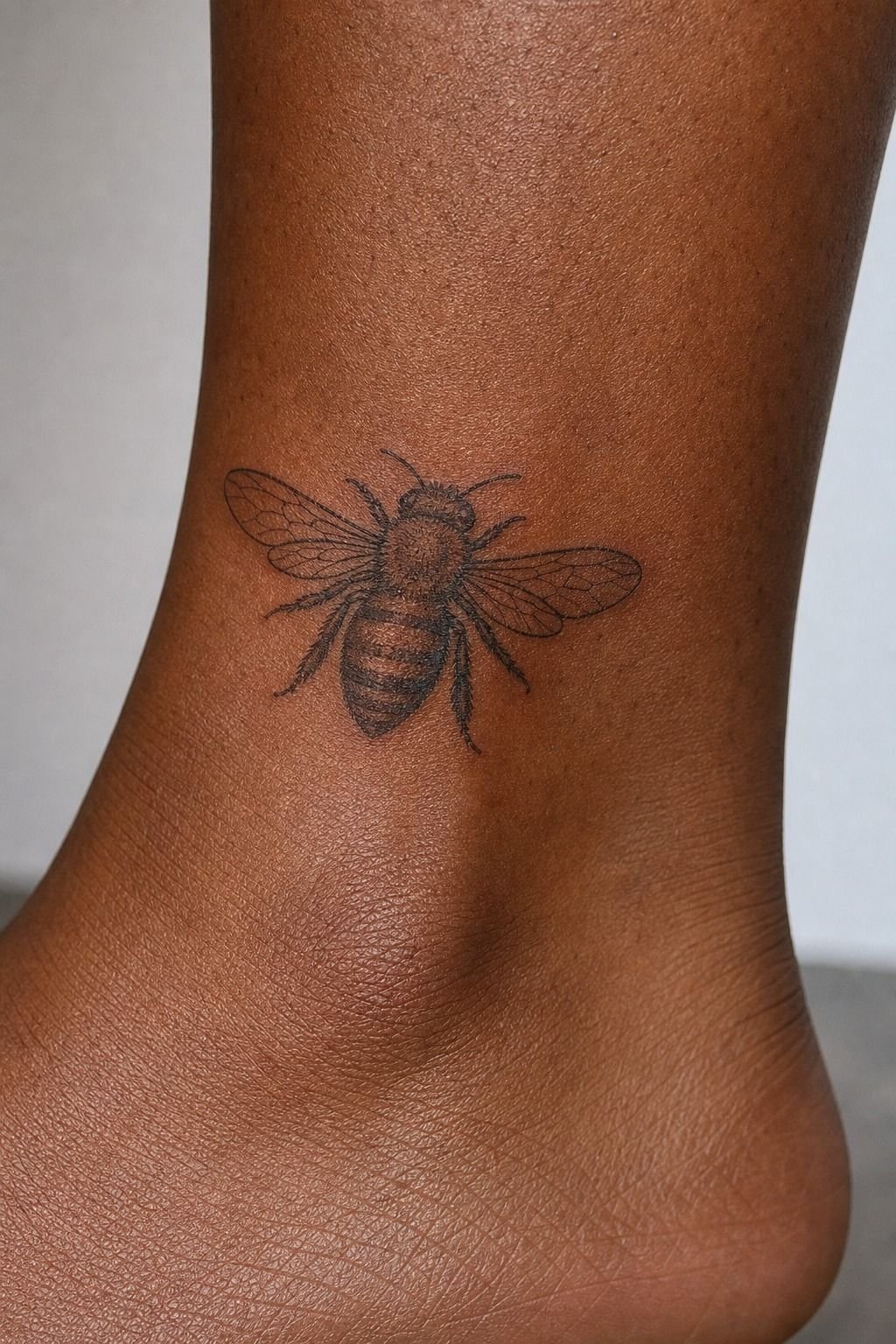 Place A Honeybee Tattoo On The Ankle