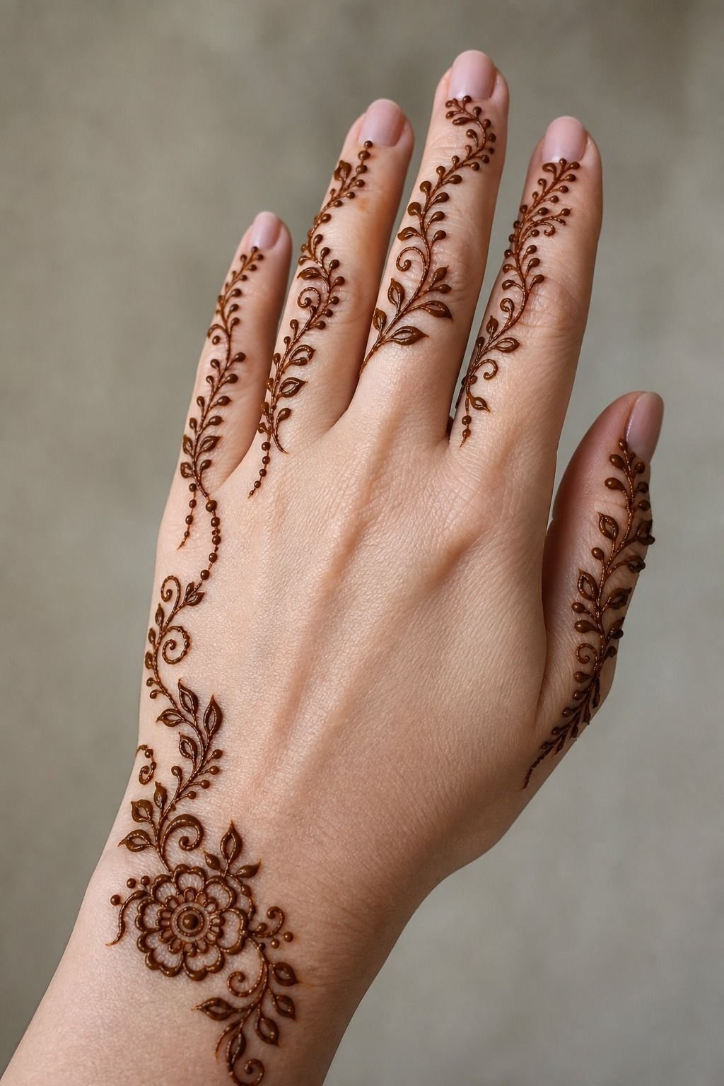 Tiny Finger Vine Henna Design