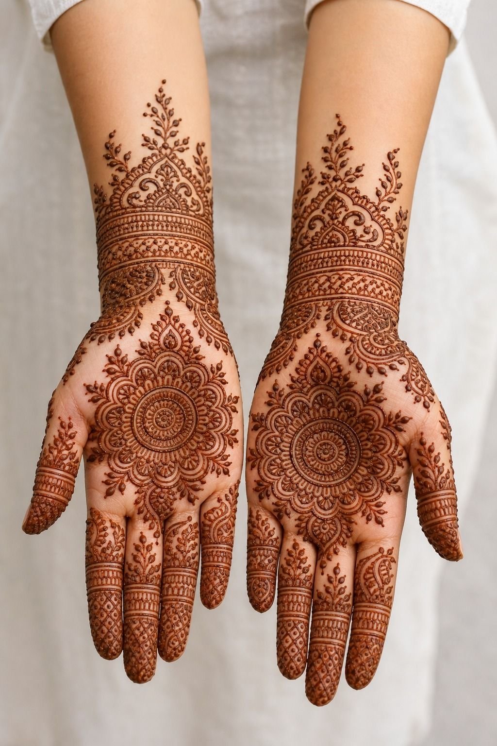 Front Hand Mandala Mehndi Ink Design