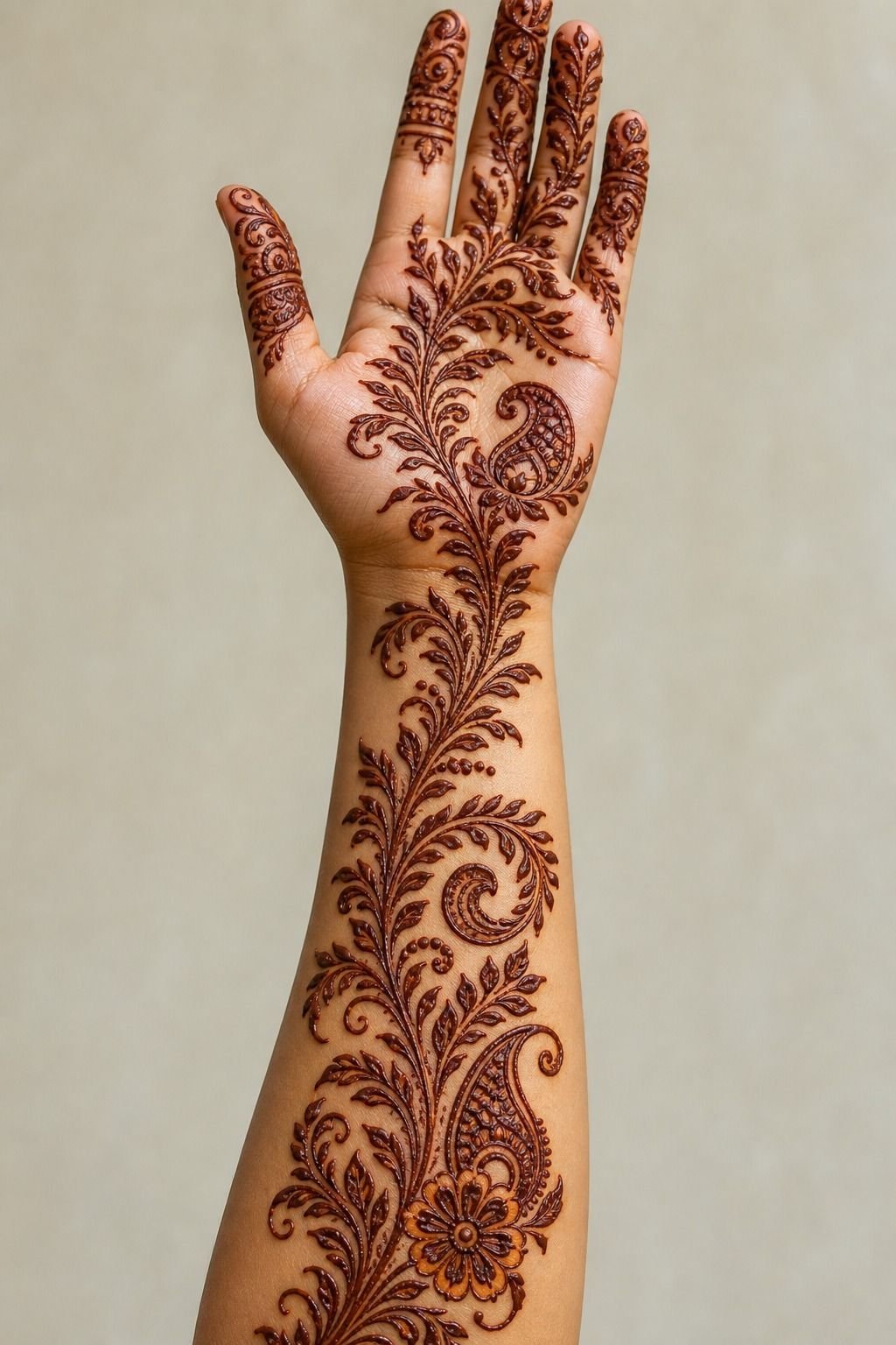 Arabic Vine Mehndi Forearm Design