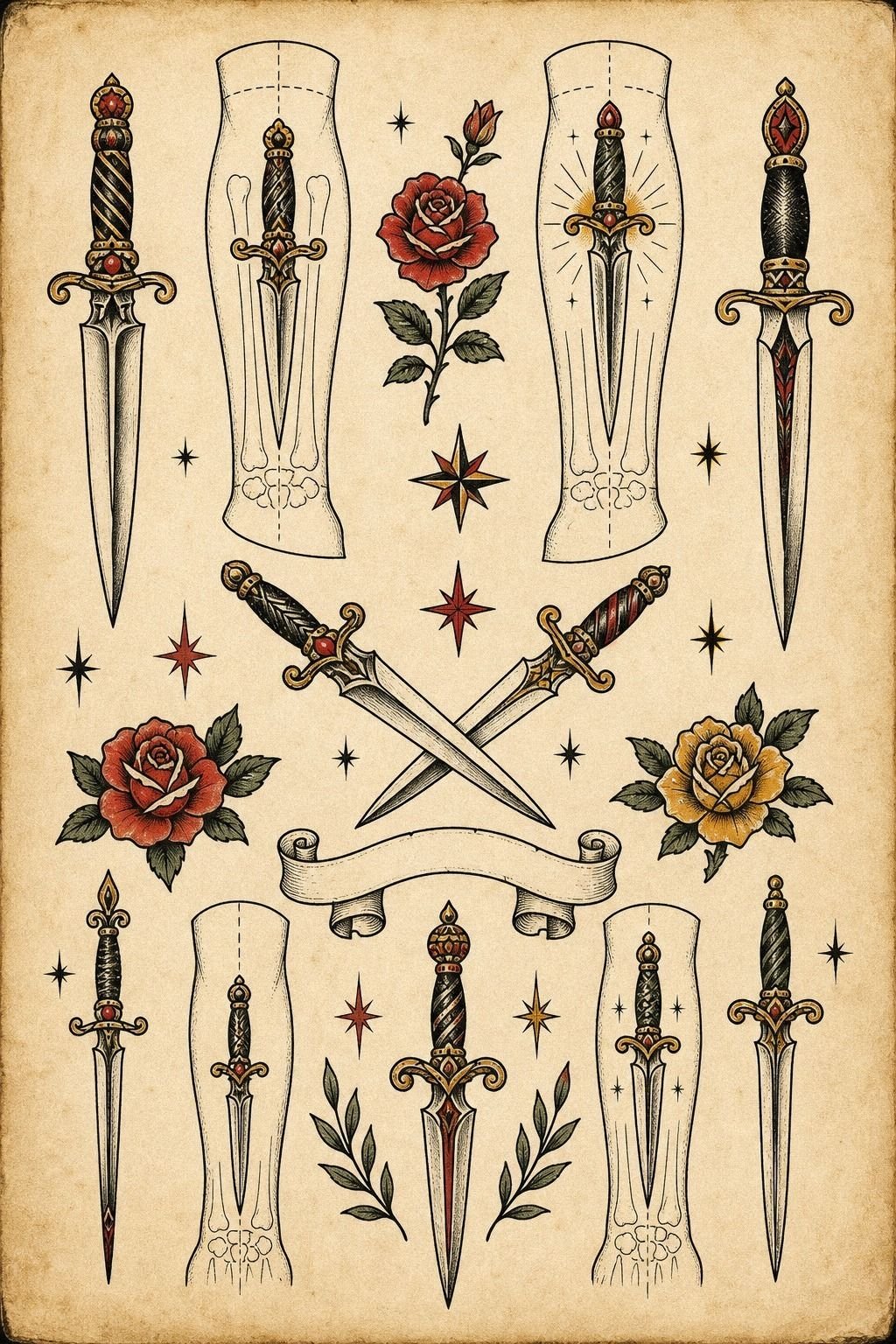 I Placed A Dagger Along The Forearm