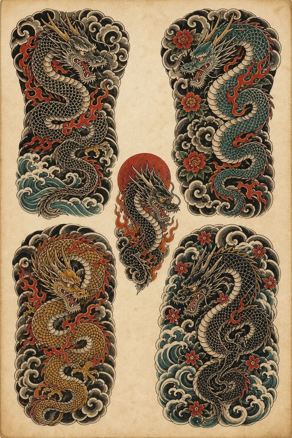 Irezumi Dragon Backpiece With Clouds