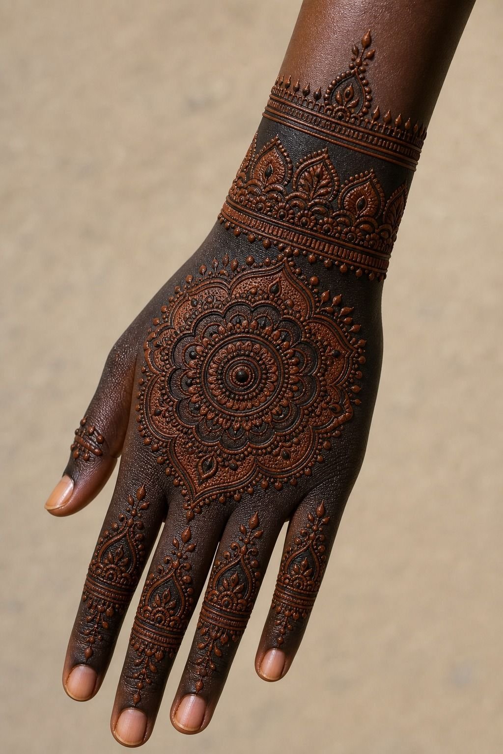 Push Contrast for a Bold Blackwork Mehndi Look