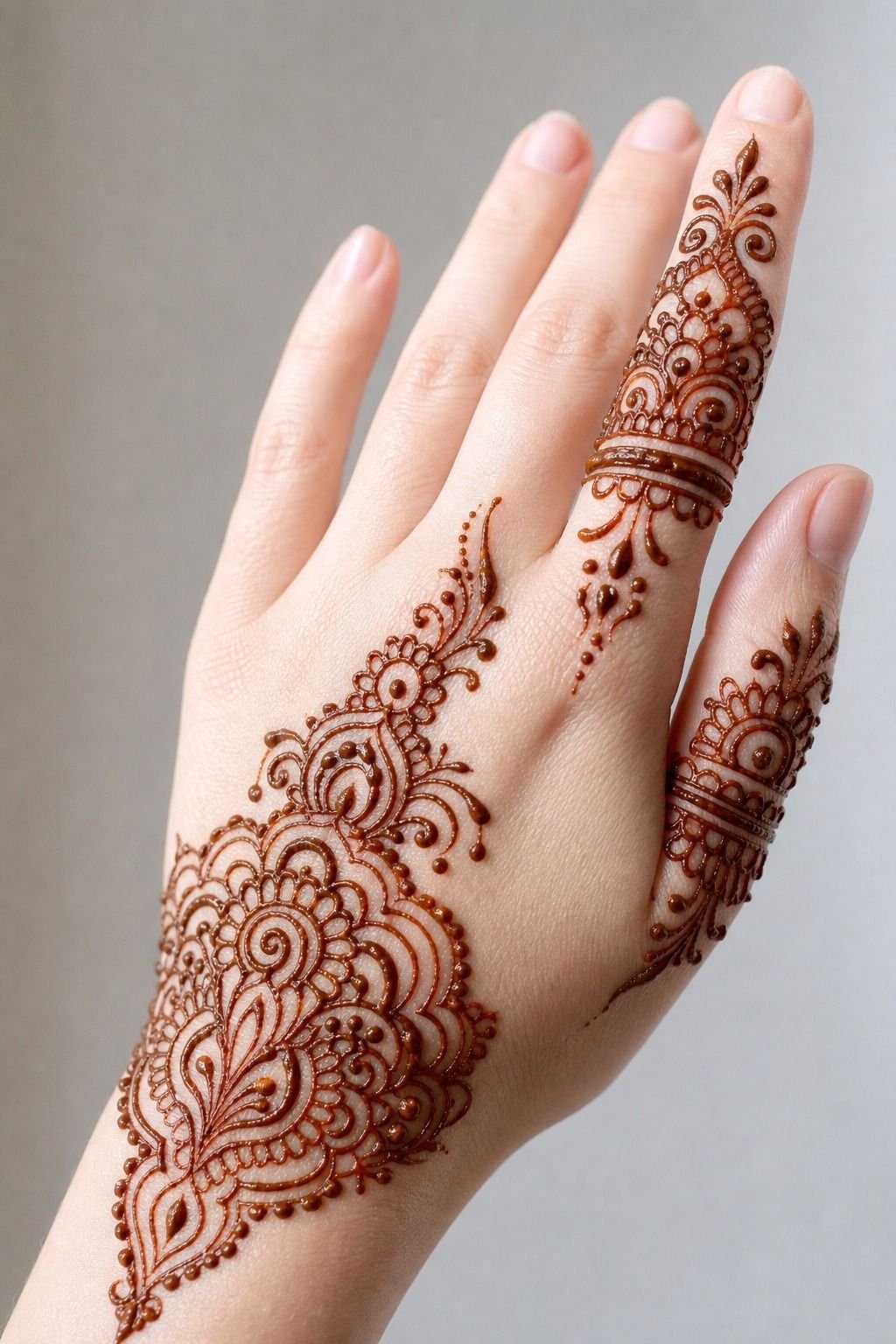Easy Thumb And Index Henna Detail