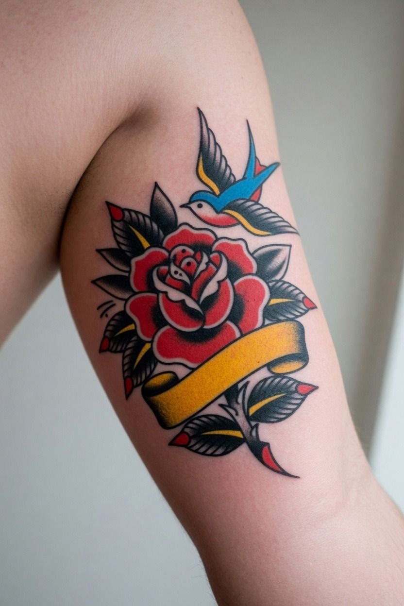 Traditional American Flash on the Upper Arm