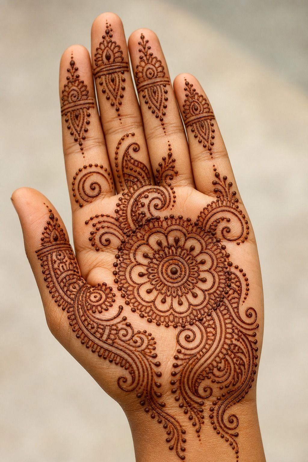 Dots versus petals on the hand