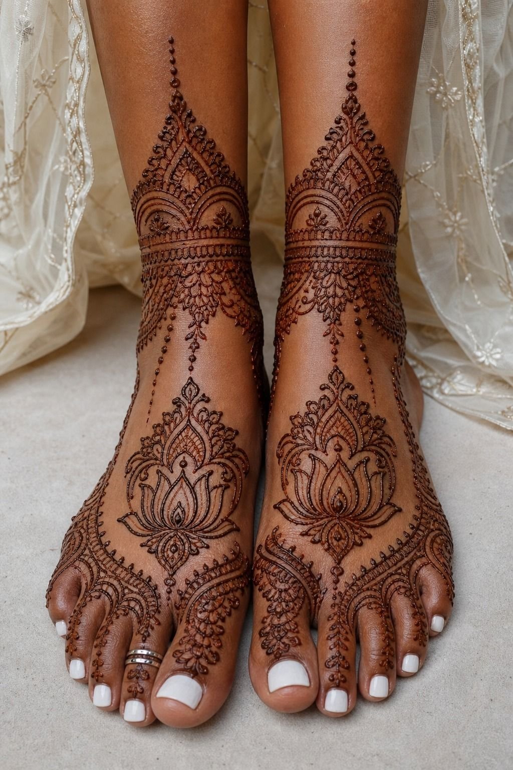 Lotus Centerpiece Mehndi Palm Design