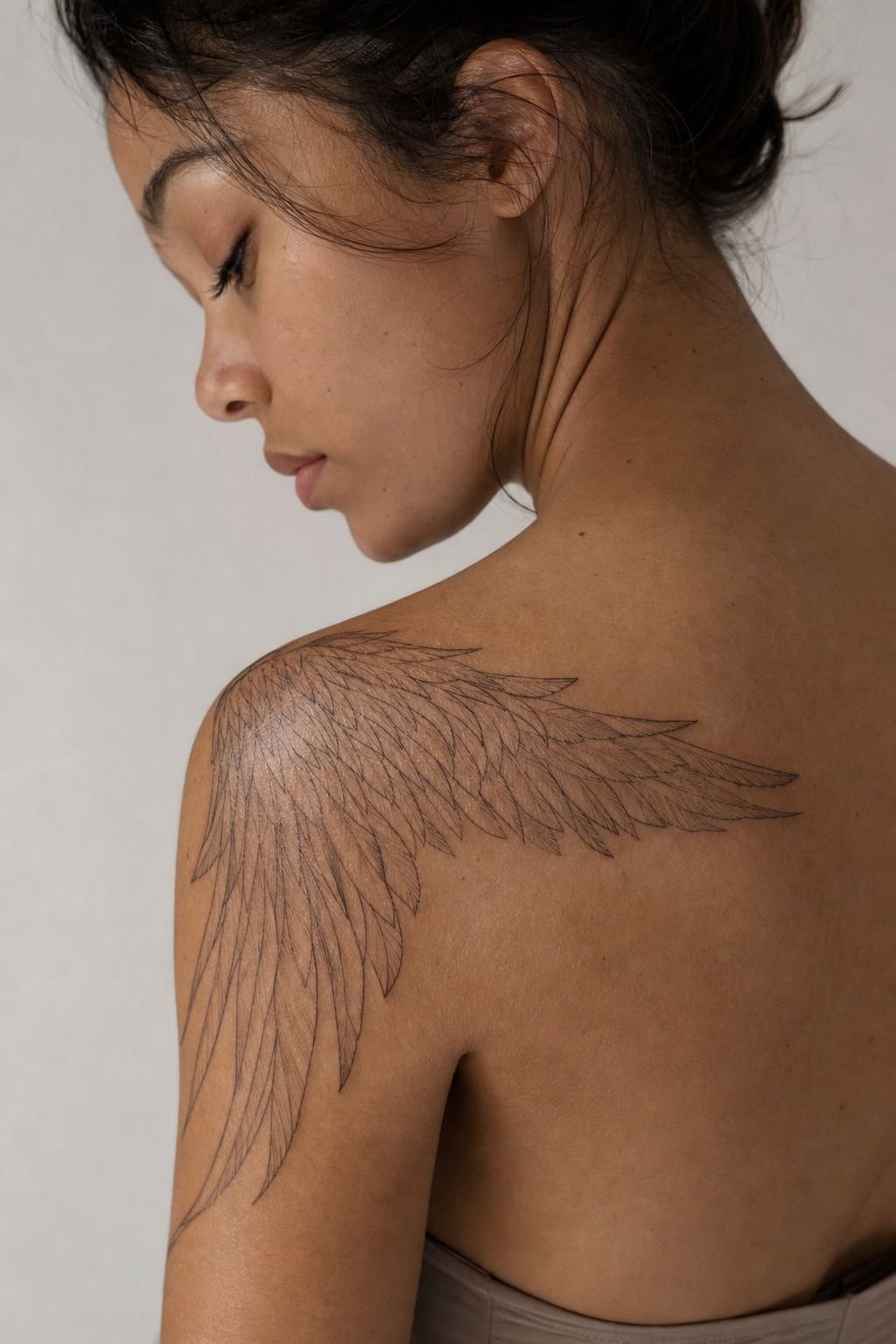 Strip the Angel Wing Back to Clean Feathers