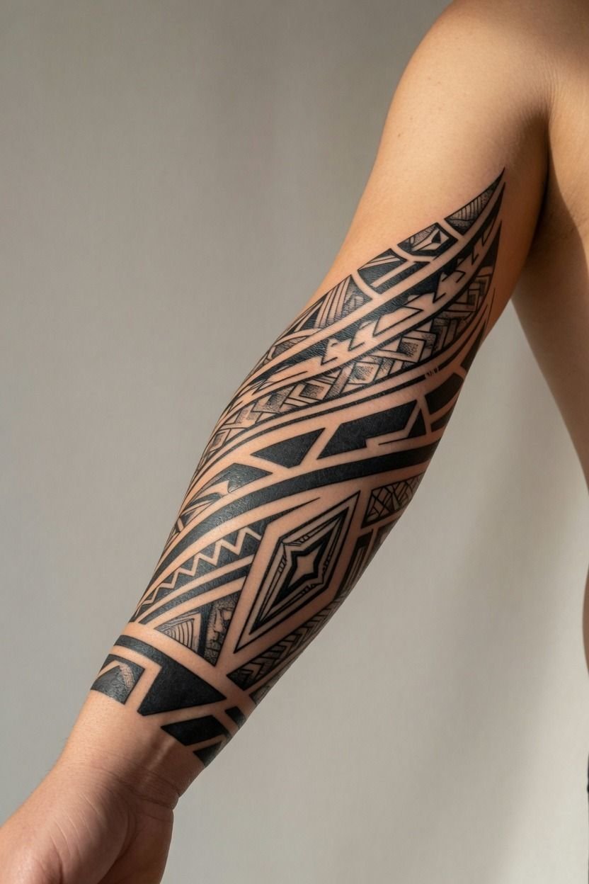 Tribal Inspired Black Ink With Modern Linework
