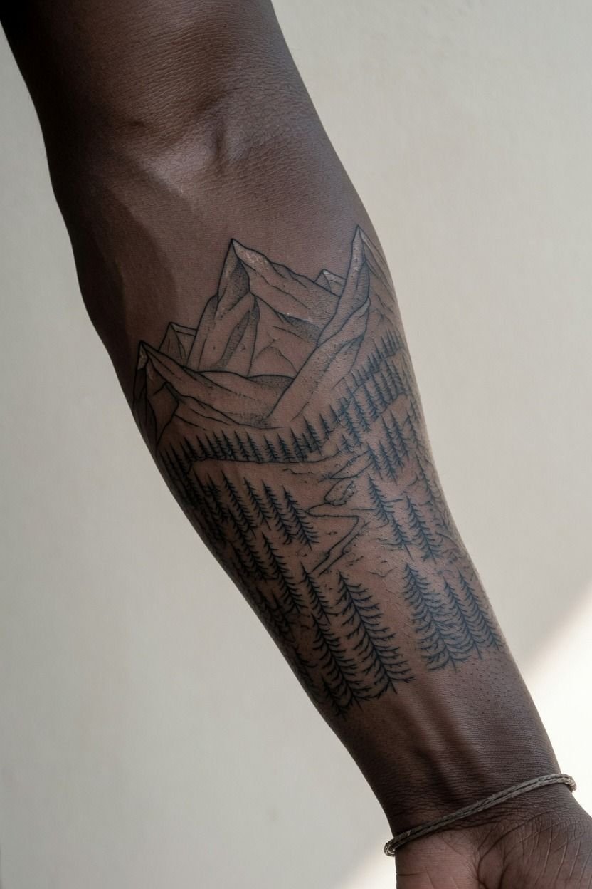Forest and Mountain Scenery Across the Tricep