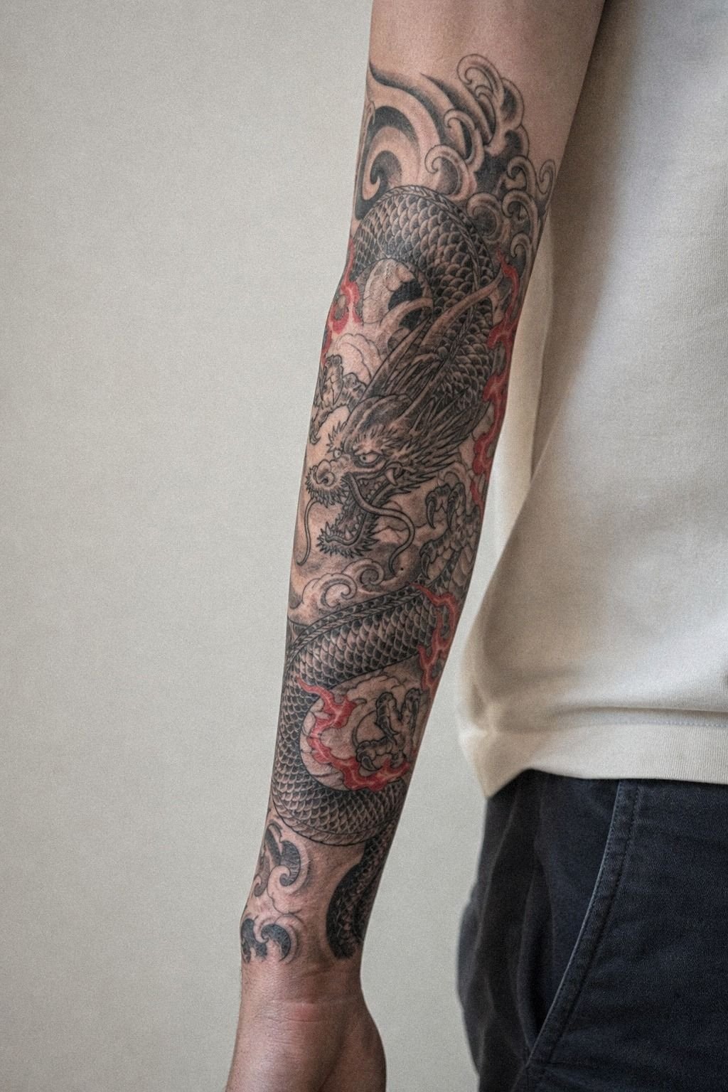 Map Out a Japanese Dragon Leg Sleeve