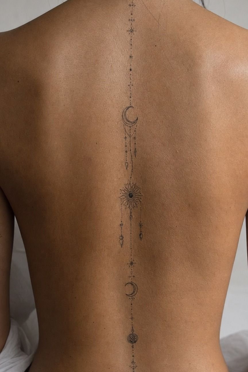Build a Witchy Celestial Spine Tattoo With Charms