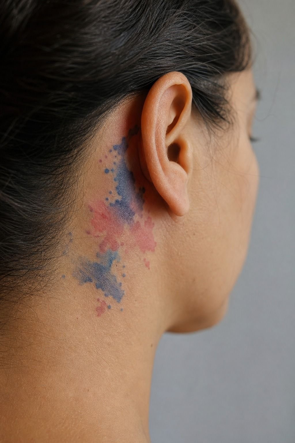 Is An Abstract Watercolor Splash Behind The Ear Worth It?