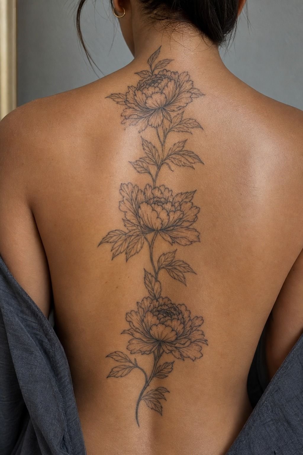 Choose Japanese Peony Tattoo Linework Density