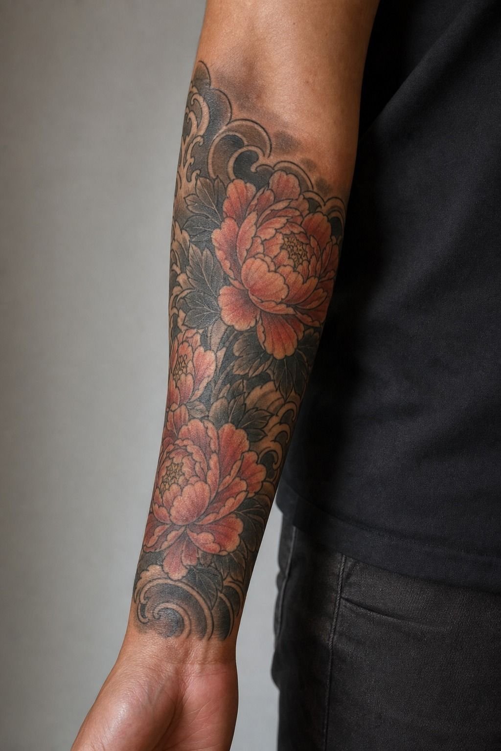 Select Japanese Peony Tattoo Sleeve Scale