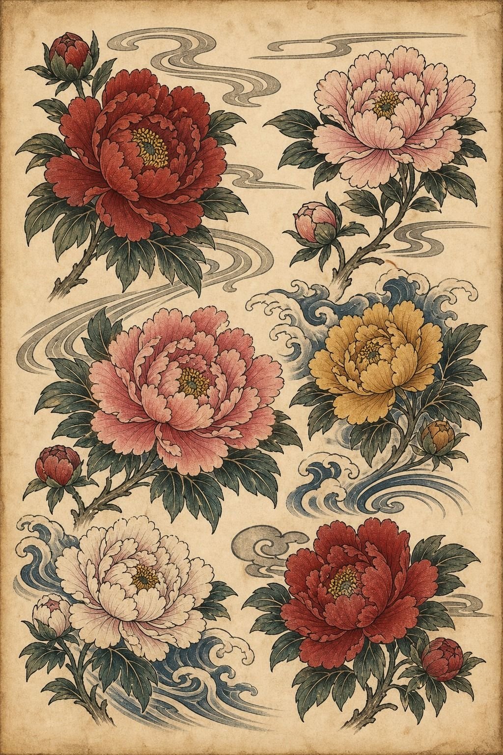 Prepare Japanese Peony Tattoo Reference Images