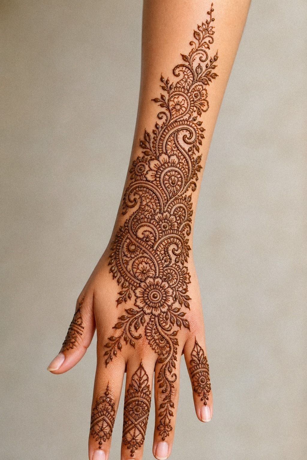 Extend Henna Lines Toward The Forearm