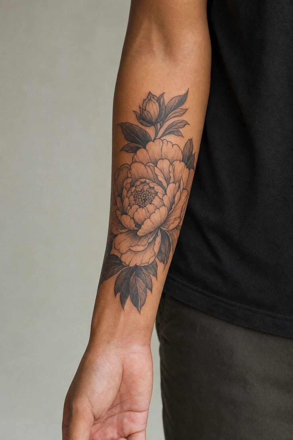 Keep Japanese Peony Tattoo Details Readable
