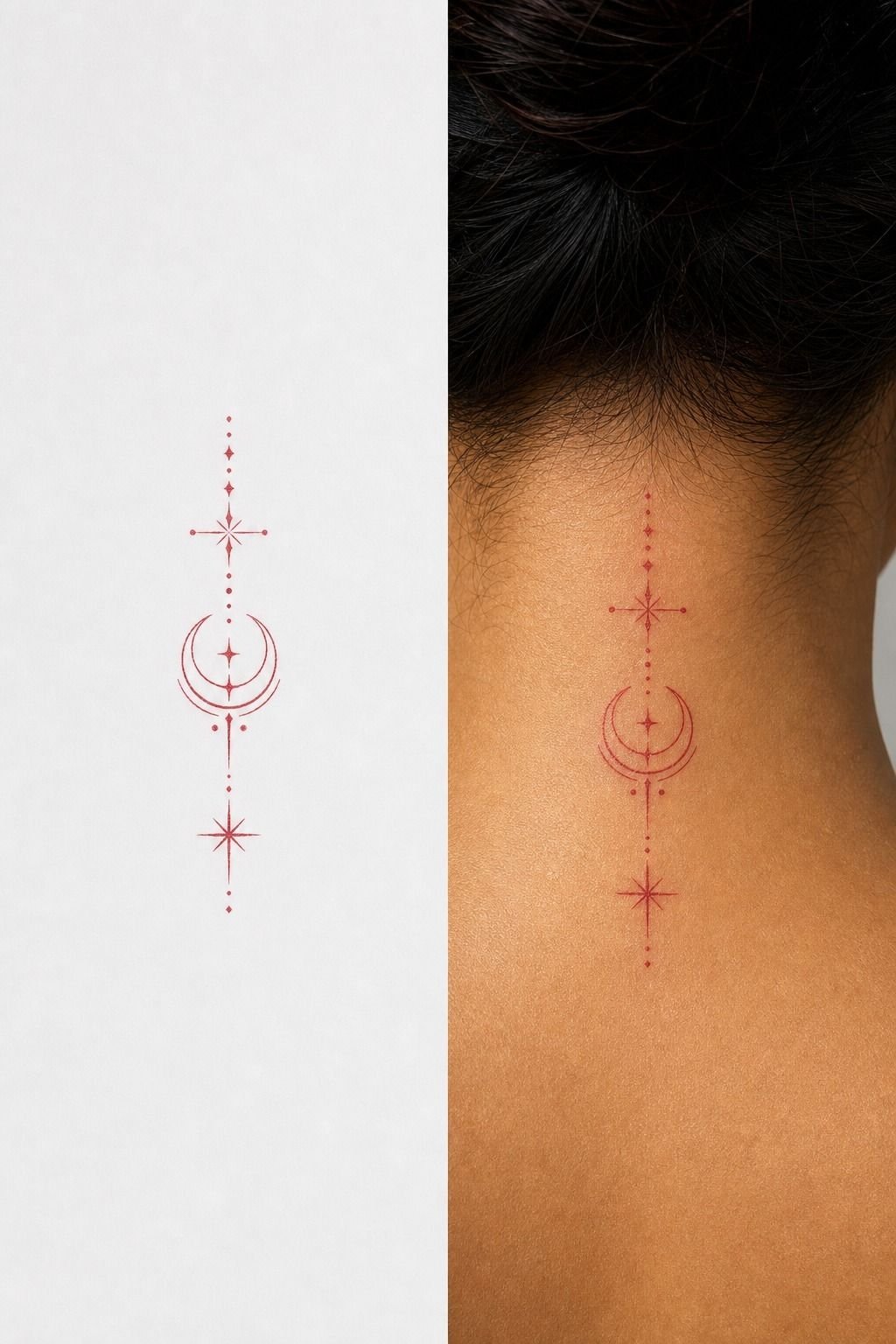 Red Ink Symbols Tucked Under the Hairline