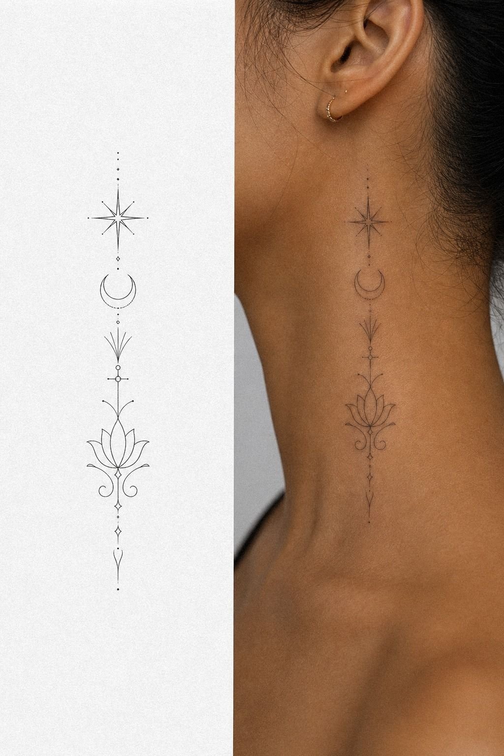 Single Needle Side Neck Tattoo Symbol