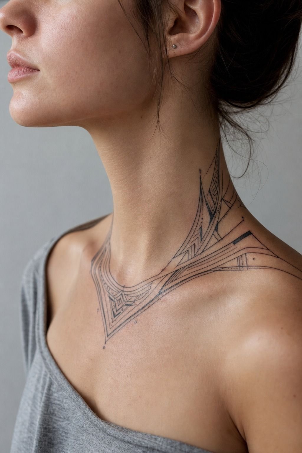 Geometric Shapes Placed at the Base of the Neck