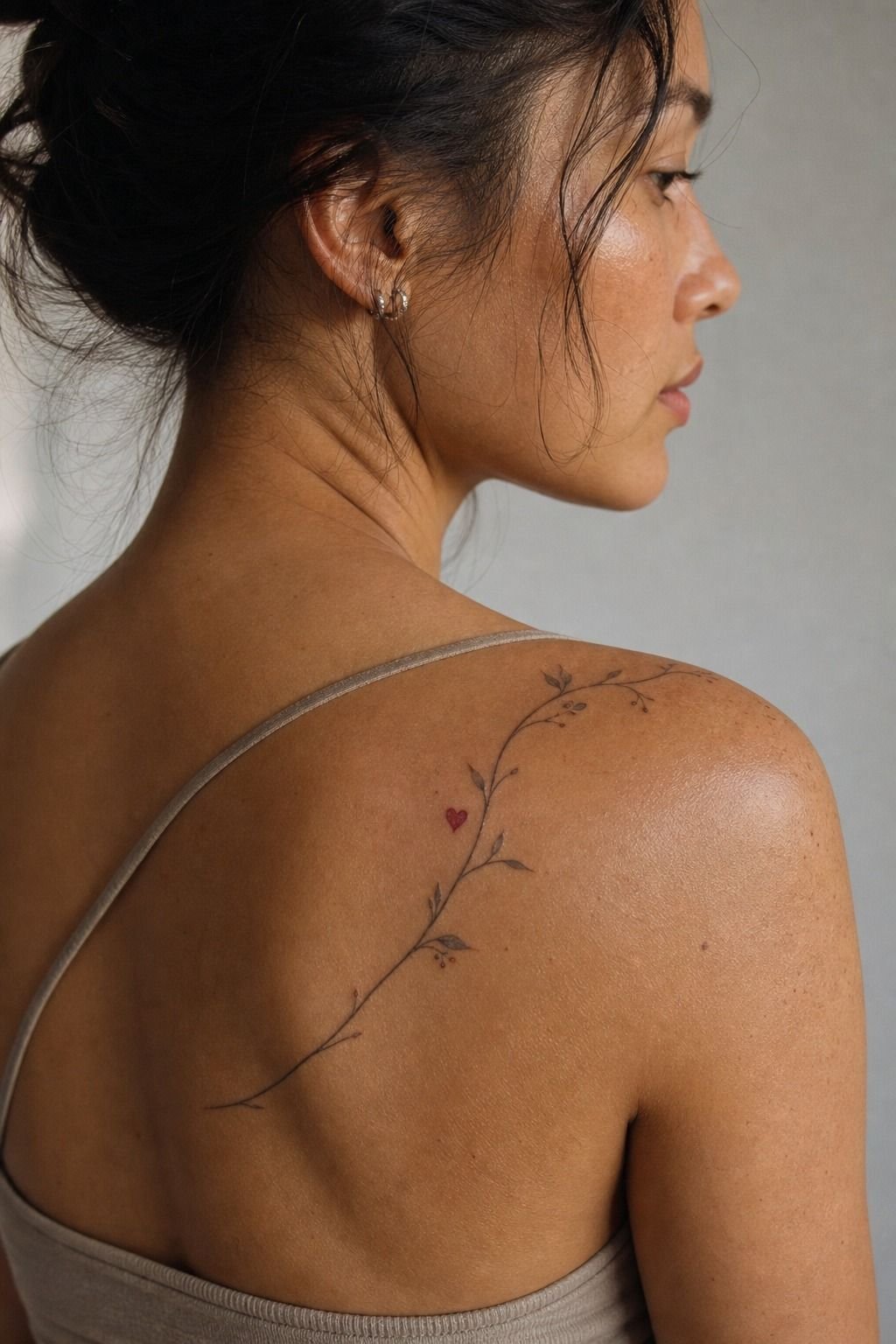Tiny Red Heart Behind the Shoulder