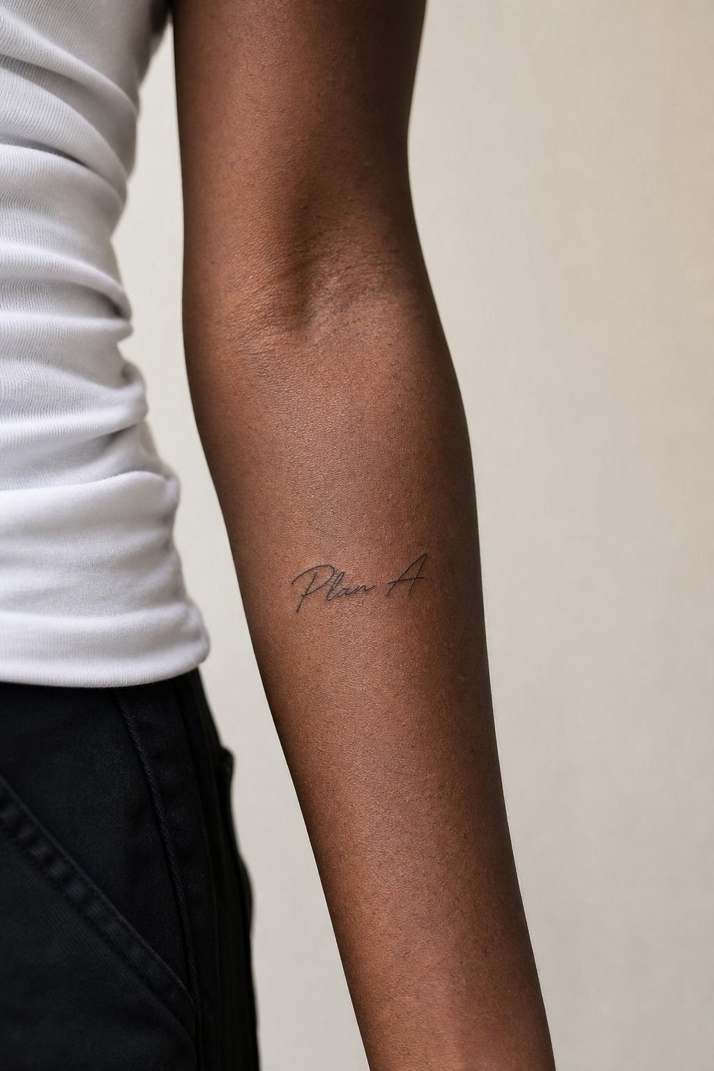 Plan A Single Word Tattoo