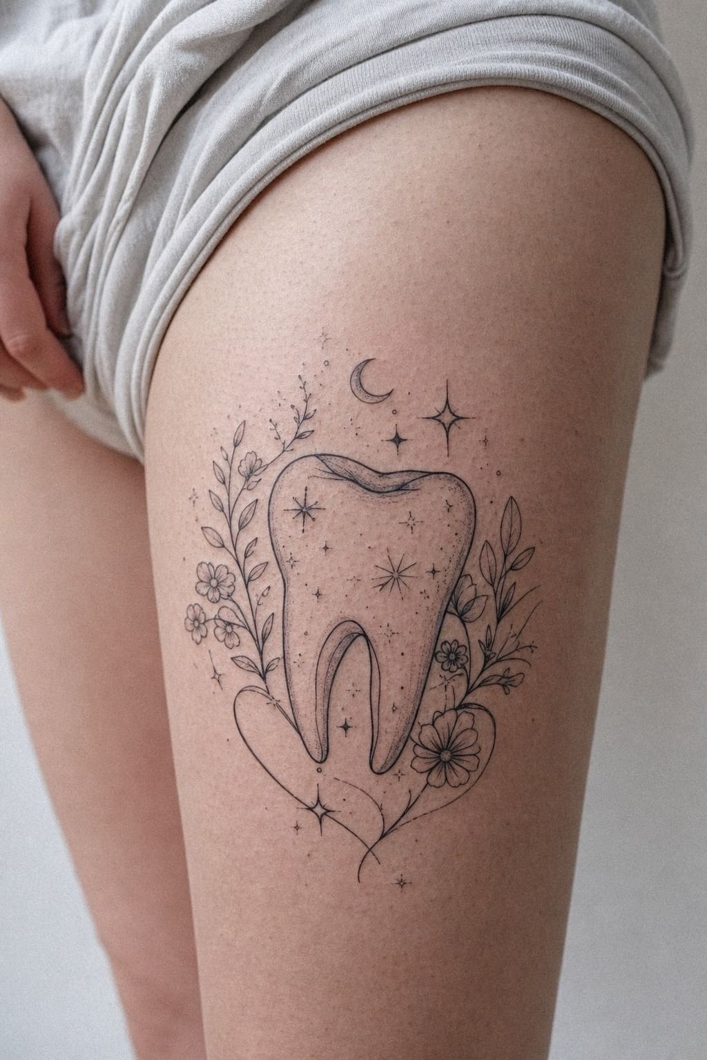 Plan A Funky Tooth Tattoo Carefully