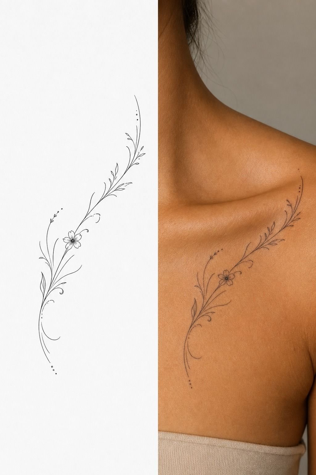 Plan a collarbone edge design that meets the cap