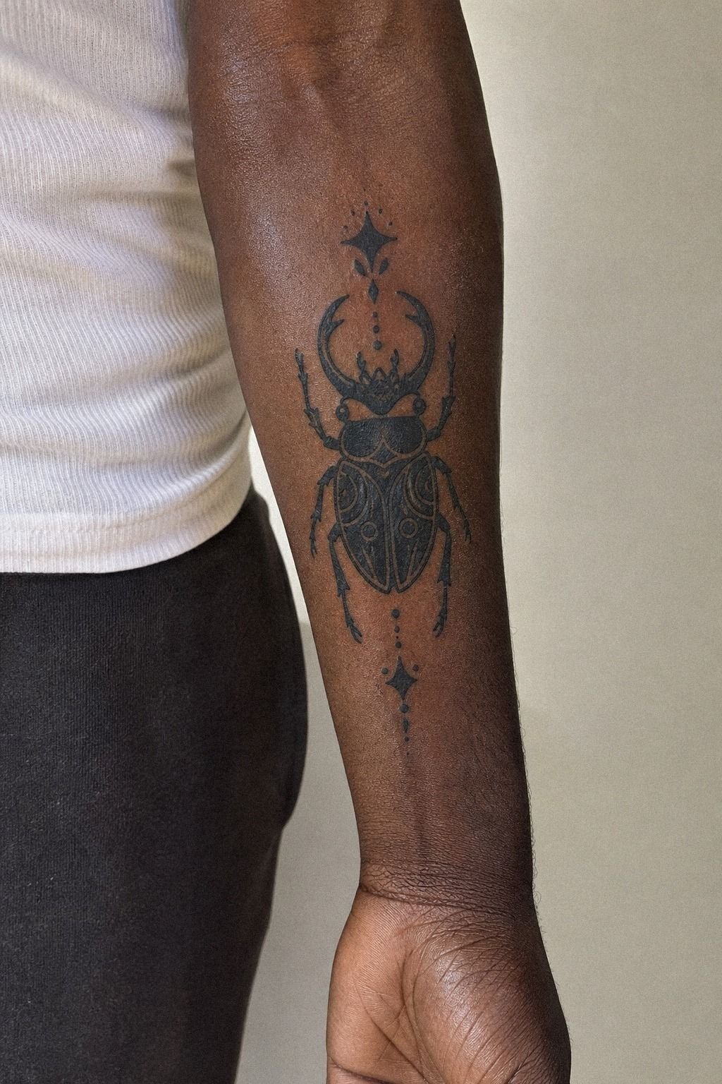 Choose A Funky Blackwork Beetle Tattoo