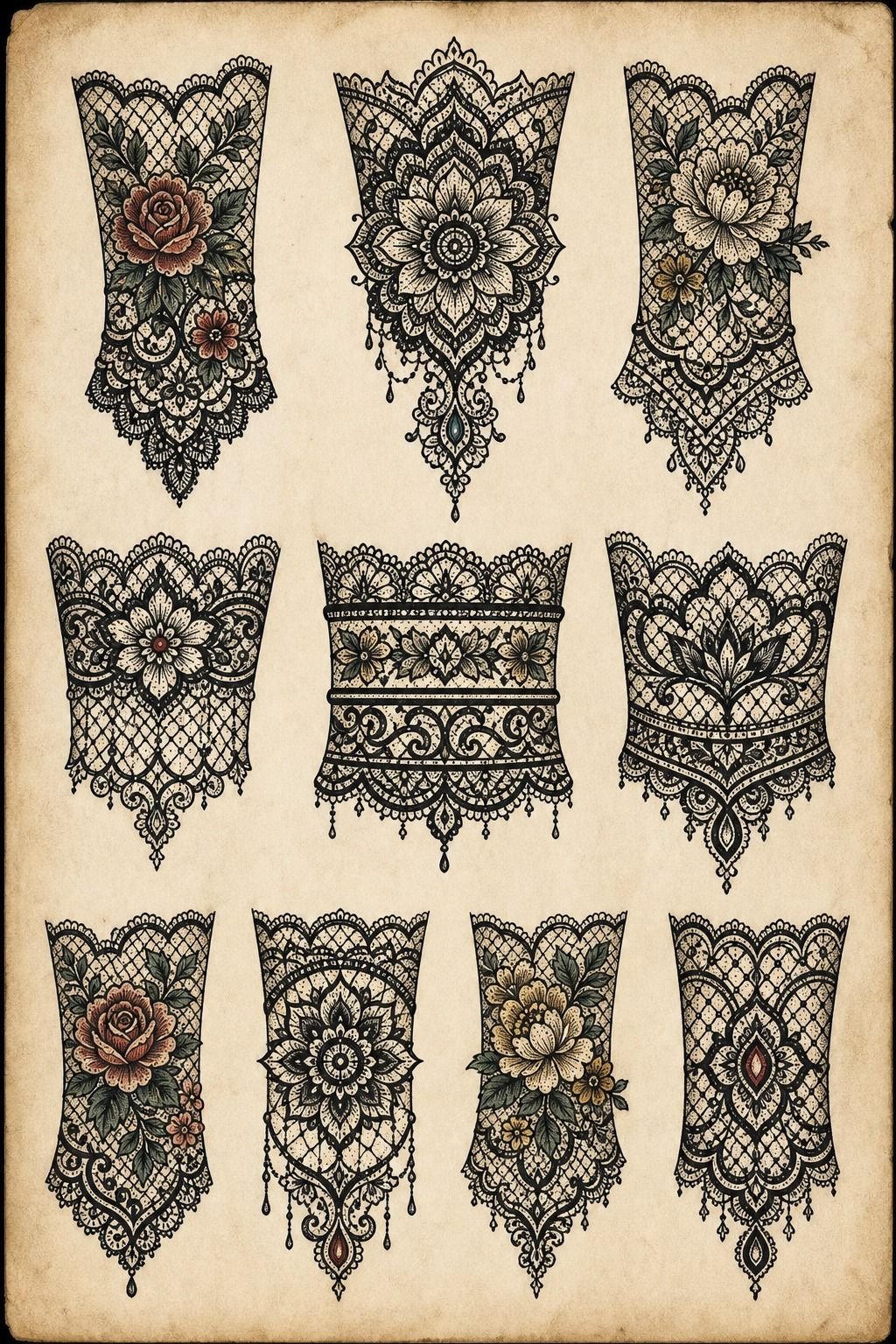 Ornamental Lace Quarter Sleeve Design