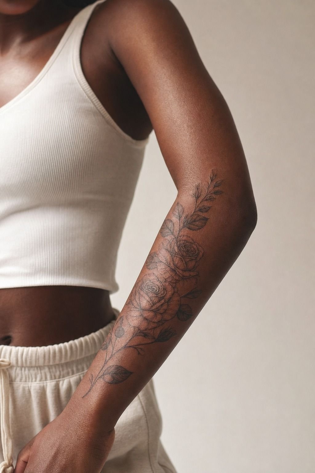 Soft Shaded Rose Quarter Sleeve