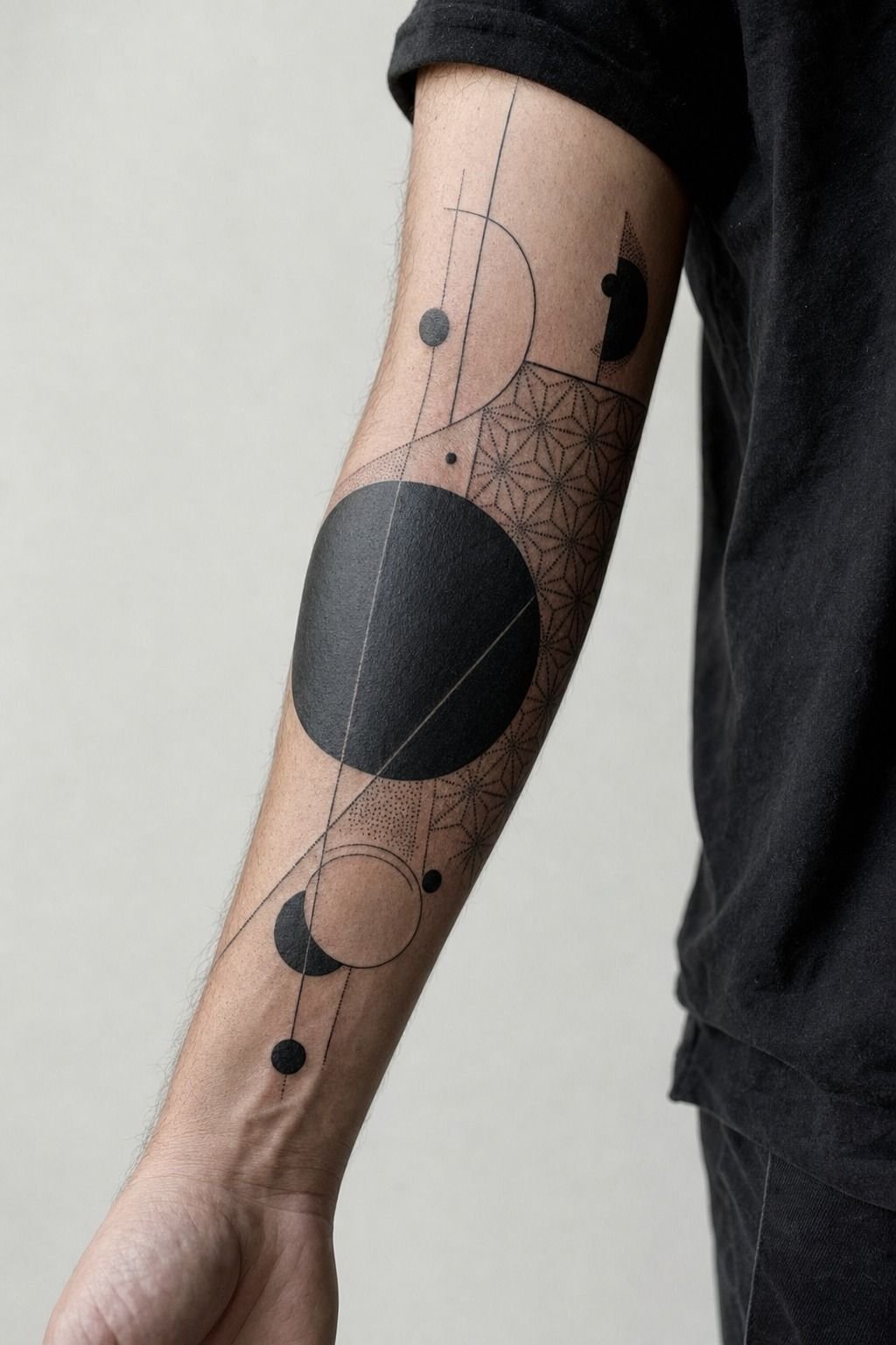 Geometric Forearm Quarter Sleeve Tattoo