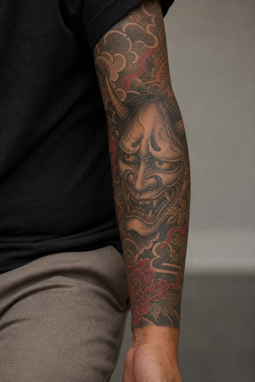 Plan a Hannya Mask on the Forearm