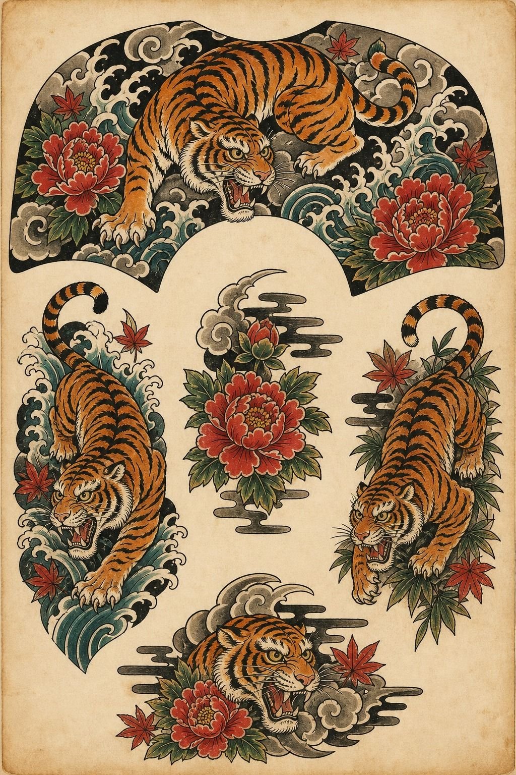Place a Tiger Across the Shoulder Cap