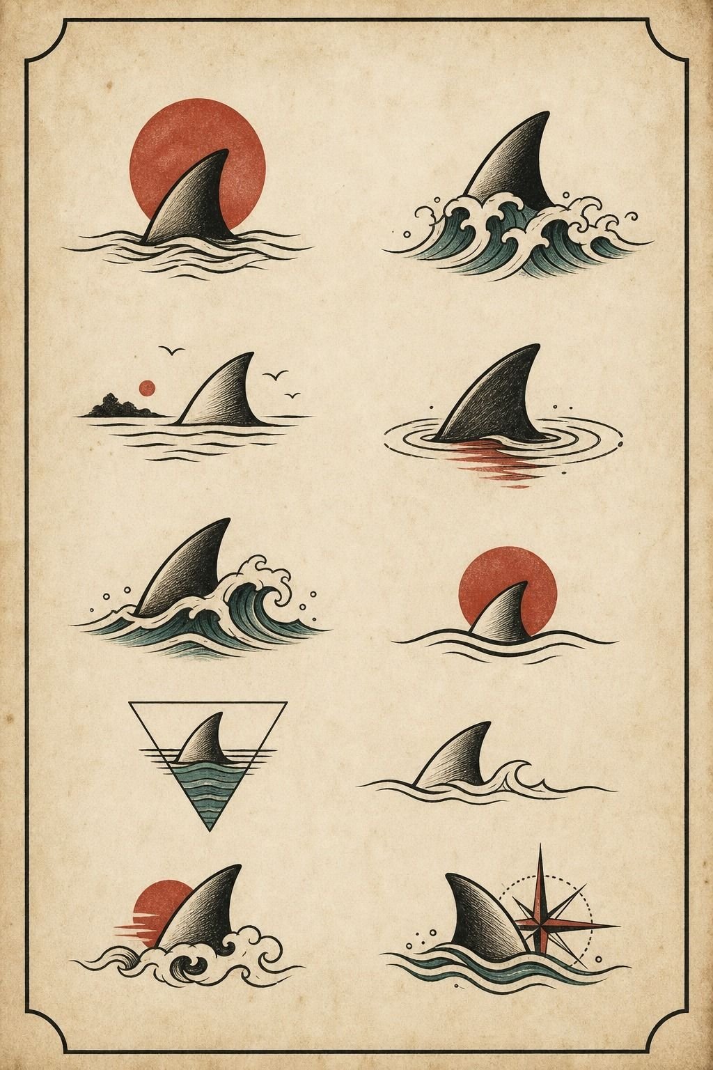 Try A Minimal Shark Fin Tattoo
