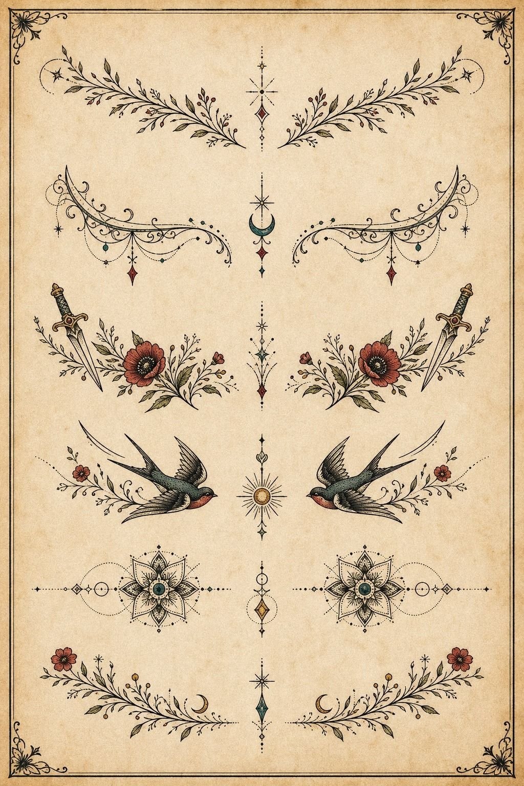Plan A Symmetrical Double Clavicle Tattoo