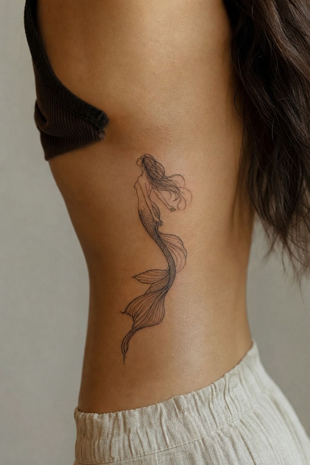 Select A Mermaid Silhouette For The Ribcage
