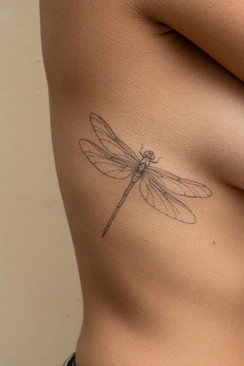 Choose Fine Line For A Delicate Dragonfly Design