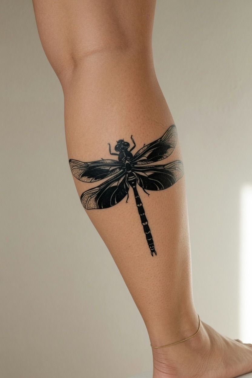 Decide Between Blackwork Or Color Dragonfly Ink