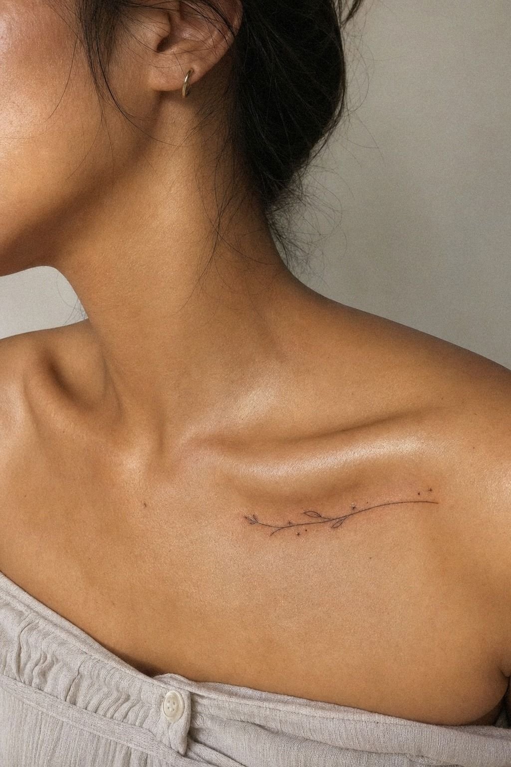 Single Needle Collarbone Tattoo With Meaning