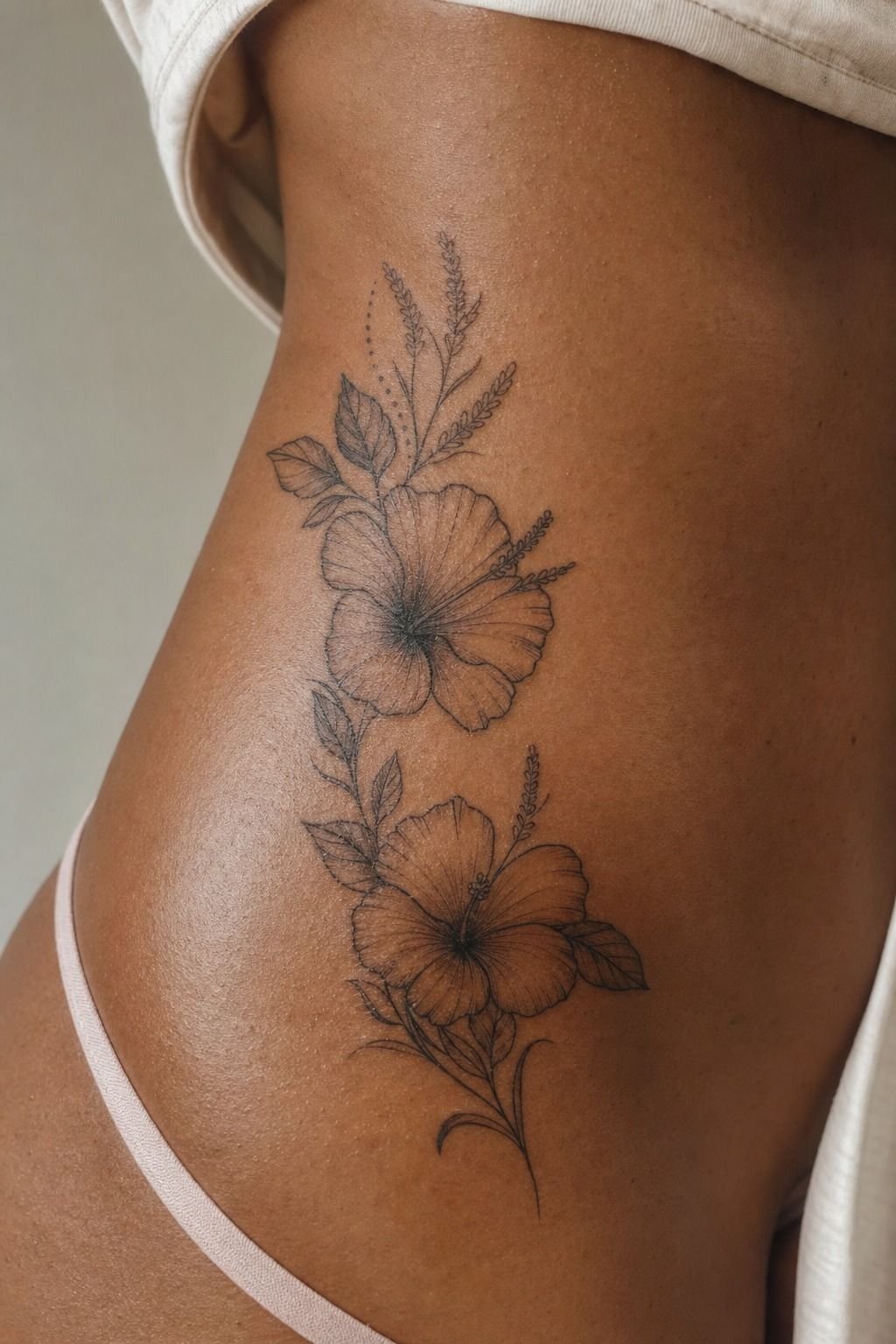 Matching Hibiscus Friendship Tattoos