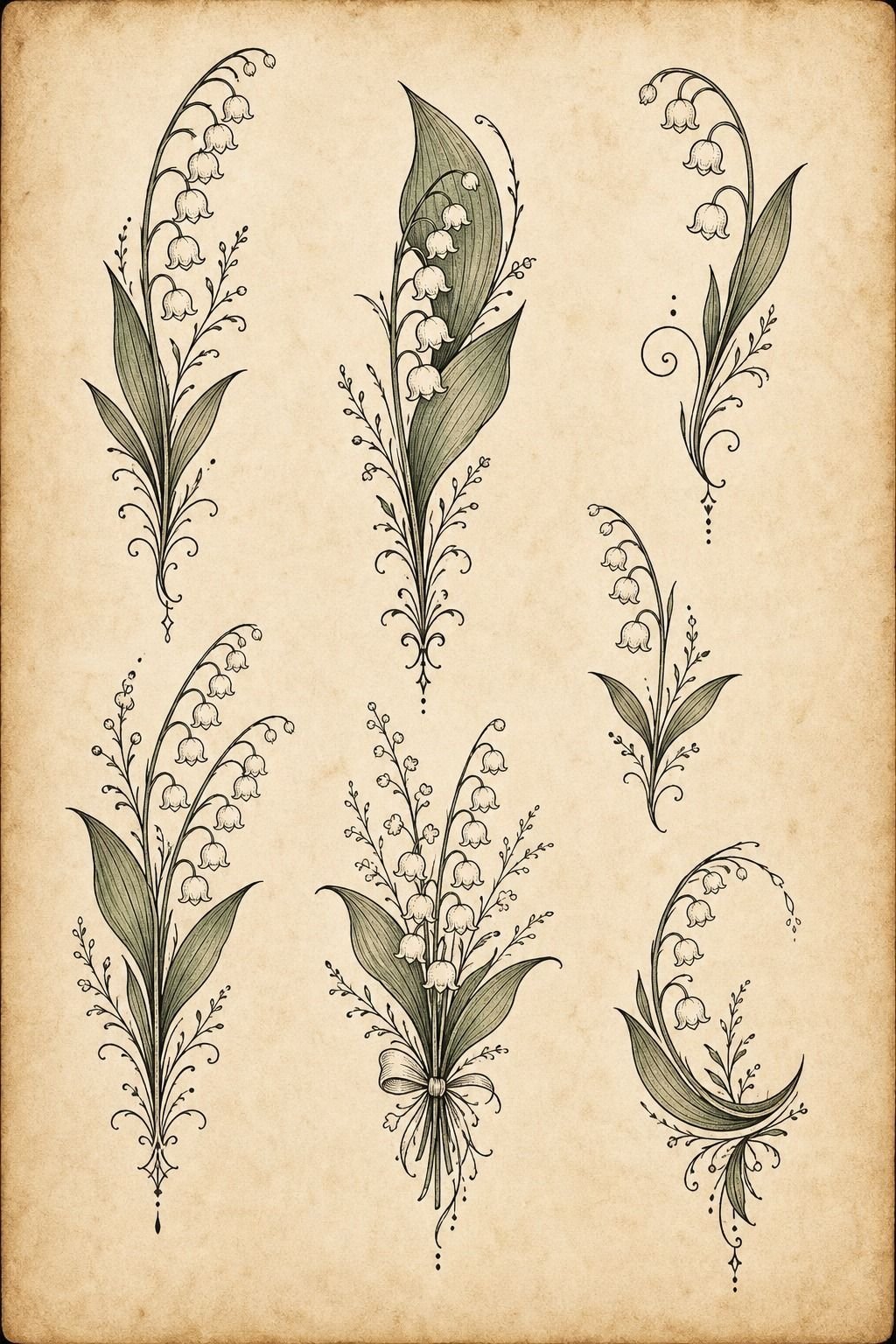 May Lily of the Valley Rib Tattoo